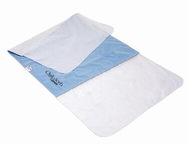 Essential Medical Supply Quik Sorb Deluxe 36" x 36" Quilted Birdseye Cotton Reusable Underpad with 18" Tucks - Waterproof Bed Pad with Tucks for Secure Positioning and Washable Protection
