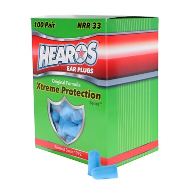 HEAROS Xtreme Foam Earplugs, 33dB NRR Ear Plugs, 100 Pairs, Foam Ear Plugs Noise Reduction &amp; Hearing Protection