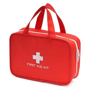 Compact Empty First Aid Kit Bag Emergency Trauma Medical Pouch Travel Medicine Organizer Bag for Home, Camping, Traveling, Car (Red)