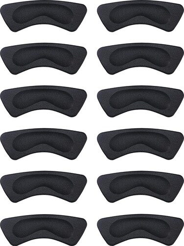 Heel Pads 6 Pairs Shoe Inserts Women Grips Liner Self-Adhesive Shoe Heel Protector Pads Foot Care(Black)