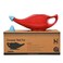 HealthGoodsIn Premium Handcrafted Durable Ceramic Neti Pot, Nasal Cleansing, Dishwasher Safe with 2 Silicone Nozzle Tip, Holds 225 Ml. - Crackle Pattern Red