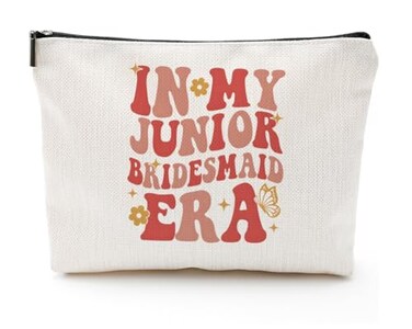 In My Junior Bridesmaid Era, Bridesmaid Gifts for Women Makeup Bag Cosmetic Bag Bachelorette Party Essential Pouch Bridal Shower Gift
