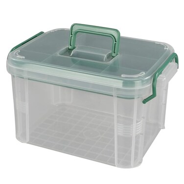 Clear First Aid Box Organizer with Compartments, Plastic Family Medical Supplies Storage Box