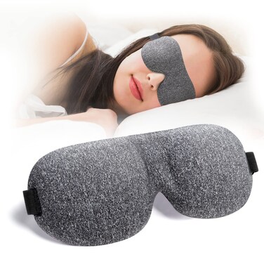 NEWVANGA Sleep Mask for Back and Side Sleeper, Block Out Light, Sleeping Eye Mask of 3D Night Blindfold, Zero Eye Pressure Ultralight Travel Eye Cover Grey