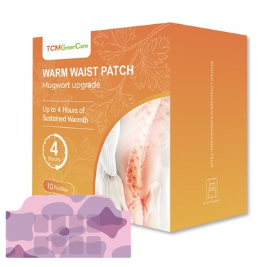 Moxibustion Heat Patch, Waist &amp; Abdomen Therapy Heatwraps, TCMGreenCare Natural Mugwort Patch for Relief of Back Pain &amp; Fatigue, and Menstrual Cramps 10 Packs