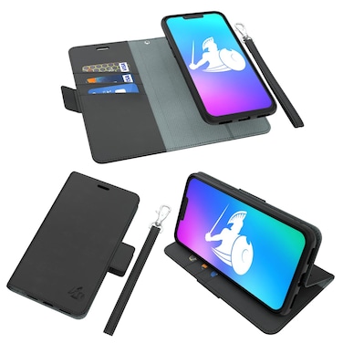 DefenderShield EMF Protection &amp; 5G Anti Radiation iPhone 14 Pro Max Case - RFID Blocking EMF Shield Detachable Wallet Case with Magnetic Closure (Black)