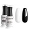 RARJSM 15ML Black White Gel Nail Polish Kit White Black Nail Polish Soak Off Led Lamp Cured Nail Art Vanish Starter Manicure Salon DIY at Home