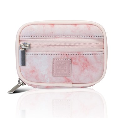 Made Easy Kit Pill Case - Weekly Medicine Organizer with Removable Seven-Day Vitamin &amp; Supplement Box (Pink Marble)