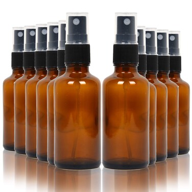 Youngever 16 Pack Empty Amber Glass Spray Bottles, 2 Ounce Empty Refillable Containers