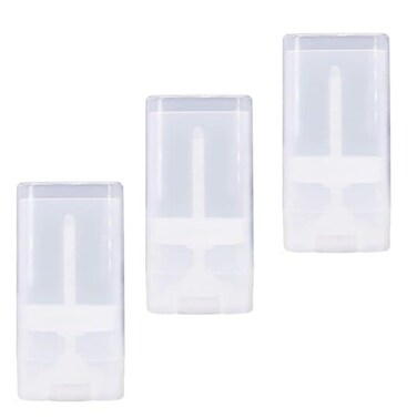 3Pcs Transparent 15ml Empty Refillable Deodorant Containers, Plastic Lip Balm Tubes, Lip Gloss Holders, Can be Used Repeatedly