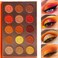 Afflano Red Orange Eyeshadow Palette Sunset 15 Color, Highly Pigmented Glam Fall Eye Shadow Makeup Palettes, Nudetude Brown Yellow Gold Orange Matte Glitter Shimmer Warm Eyeshadow Pallet