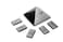 Shungite Pyramid 1.6" (4 cm) &amp; Shungite Cell Phone Stickers (5 pcs) - Crystals Rocks Protection Blocker Set - Original Black Stones for Whole House Protection - Body Well Chip by KARELIANMASTERS