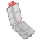 Pill Case - Portable Supplements Tablet Container Box with 10 Compartments - Medicine Capsule Vitamin Foldable Organizer Dispenser Holder Storage for Travel Trip Pocket Purse - Clear Black