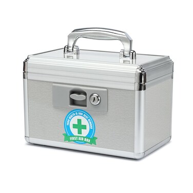 Portable Lock First Aid and Medicine Storage Box for Collection Organizing Keeping Carrying Health Care Drugs Accessories Tools (Small)
