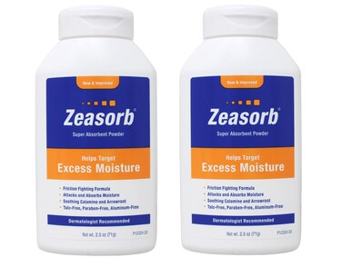 Zeasorb Excess Moisture Powder, 2.5 Ounces, Pack of 2