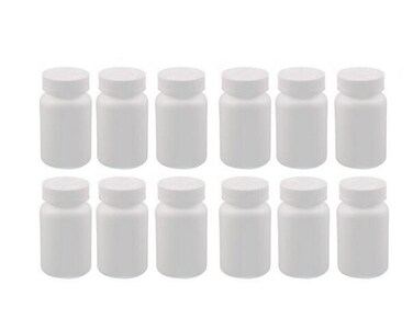 12PCS Plastic Round Container Bottles Storage Holder Dispenser Holder Organizer(White) (100ml)