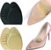 BeeSpring Metatarsal Forefoot Pads (2 Pairs), for Heels Non-Slip Shoe Inserts to Make Too Big Shoes Fit Tighter Pain Relief Insoles for Women Comfort (Beige) (Black)