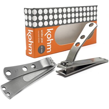KOHM Curved Nail Clippers with Nail File (in Build) - Heavy Duty Stainless Steel Toe Nail Nippers Tool for Men, Women, Seniors &amp; Adults
