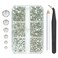 2550pcs Crystal Clear Nail Art Flatback Rhinestones for Face Makeup, White Nail Gems Gemstones K9 Glass SS4SS20 6 Sizes Bling Diamonds Stones w Tweezer &amp; Wax Picking Pen for DIY Crafts