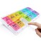 MOLN HYMY Large Pill Organizer 2 Times a Day, AM PM Pill Box 7 Day Twice Daily, 14 Dividers Vitamin Holder with Easy Push Button