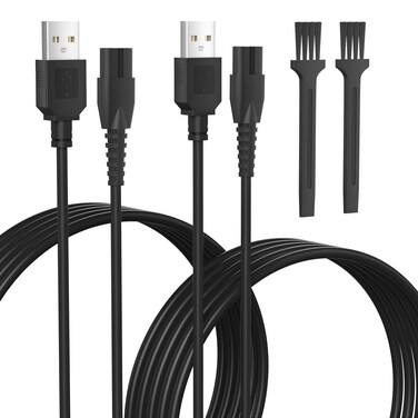 IBERLS Charger Cord for Manscaped Lawn Mower 3.0 2.0 Electric Groin Hair Trimmer Manscape Shaver Power Adapter Supply Trimmer Charging Cable(Brush, 2-Pack)