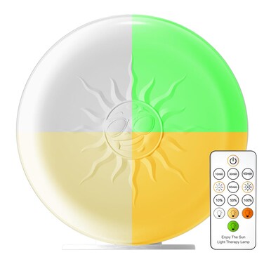 Light Therapy Lamp,2 Major Functions,Activate Mood,Relieve Headache,UV-Free 10000 LUX Treatment Light,20-Level Drightness Fine-Tuning, 4 Timings,Large Glossy Rotatable Stand