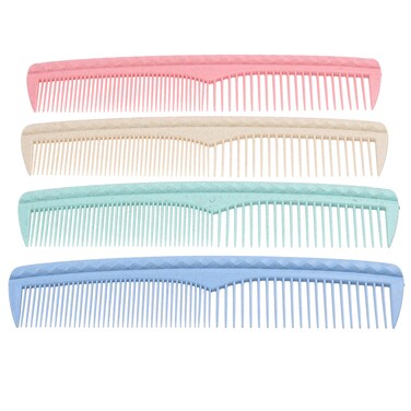 Kare &amp; Kind Hair Combs Set - Colorful 4 pcs Durable Plastic Combs - (7.46 inches) - Coarse and Fine Tooth - For Combing, Hairstyling, Trimming, Cutting - Home and Hair Salons - For Men, Women, Kids