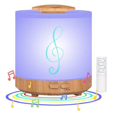 1600 ML Large Essential Oil Diffuser Aromatherapy Humidifier for Large Room Home 35 Hour Run Huge Coverage Area 1.6 Liter Extra Large Capacity Huge Diffuser Yellow (BT-Speaker YK)