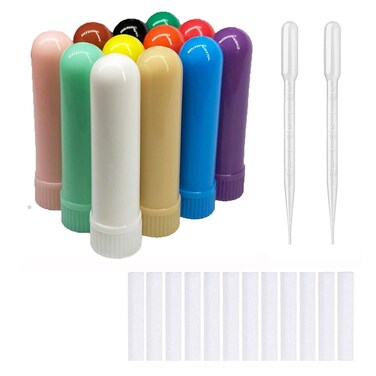 Nasal Inhaler Tubes Kit Contains: 12 Empty Nasal Inhaler Tubes (with Wicks) 2 droppers