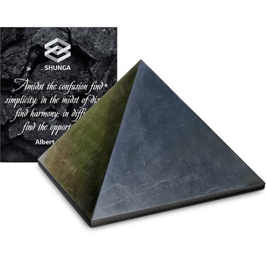 Crystal from Karelia Pyramid Black Triangle Polished Karelian Pyramids Crystal (1.97 x 1.97 x 1.18 inches)