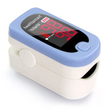 HealthSmart Pulse Oximeter for Fingertip, Displays Blood Oxygen Saturation Content, FSA HSA Eligible, Pulse Rate and Pulse Bar with LED Display, Accurate and Reliable, Batteries and Lanyard Included