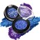 Shimmer Duochrome Eyeshadows Makeup Palette Blue Purple, Glitter Metallic MultiChrome Sparkling Eye Shadow Multi Holographic,Long Lasting and No Creasing Smooth Waterproof for Eyes Makeup