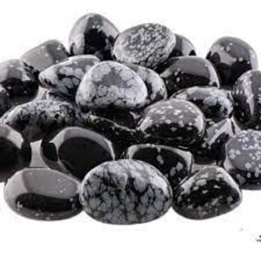 Pachamama Essentials Snowflake Obsidian Tumbled - Healing Stone - Crystal Healing 20-25mm (1)