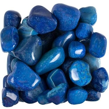 Pachamama Essentials Blue Agate Tumbled - Healing Stone - Crystal Healing 20-25mm (5)