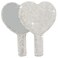 Bling Rhinestone Heart Handheld Mirror - Portable &amp; Dazzling Makeup Mirror for On-The-Go Touch-ups (Plastic Pink)