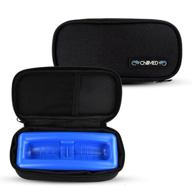Micro Cooler Bag - Diabetic Insulin Vial Carrying Case Travel Pack With Re-Freezable Ice Pack - Up to 12 Hours of Cool Time   For Insulin and Other Medication (Black)