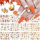 12Sheets Fall Nail Stickers Autumn Maple Leaf Pumpkin Halloween Thanksgiving Water Transfer Nail Decal for Women Girls Kids DIY Decorations