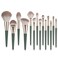 14 pcs Makeup brush set Premium Makeup Brush Foundation Concealer blush eyeshadow set, green