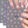 Flower Nail Art Stickers, 5D Embossed Summer Lily Nail Decals Pink Green Purple Floral Summer Nail Art Supplies Luxurious Flower Nail Design for Women Manicure Decoration(3 Sheets)