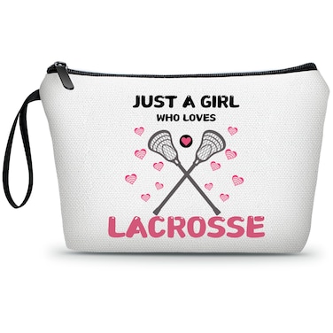 Lacrosse Gifts for Girls - Cosmetic Makeup Bag &amp; Team Gifts for Women