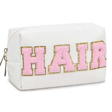 Preppy Makeup Bag,Skincare Bag,PU Leather Portable Waterproof Preppy Stuff for Travel Toiletry Bag,Makeup Bag for Girls Women