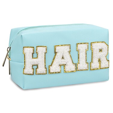 Preppy Makeup Bag,Skincare Bag,PU Leather Portable Waterproof Preppy Stuff for Travel Toiletry Bag,Makeup Bag for Girls Women