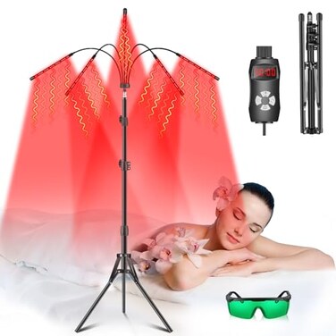 Red Light Therapy Lamp for Body, 150 LEDs with Adjustable Stand - 660nm Red &amp; 850nm Infrared Light Therapy Device, Large Coverage for Full Body, Face, Pain, Muscle, and Skin Care at Home