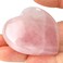 ideayard Rose Quartz Crystal Heart Stone 1pcs Puff Heart Love Palm Healing Stone Reiki Crystal Gemstone Worry Stones for Anxiety Crystal