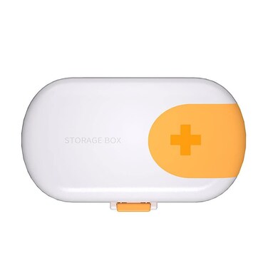 Small Pill Box, 4 compartments, Travel Daily Pill Organizer, Waterproof Portable Daily Small Pill Case for Purses Pocket Compact Travel Medicine Holder for Vitamins (White)