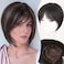 Hair Topper Hair Toppers for Women Short Bob Hair Toppers with Bangs Side Part Hair Toppers Synthetic Wig Toppers for Thinning Hair Dark Brown Toppers Hair Pieces