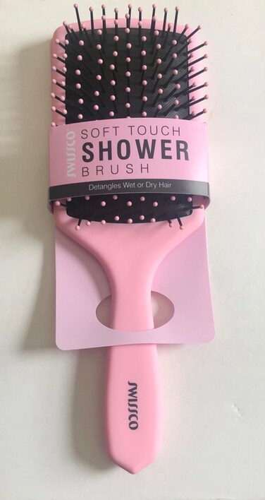 Swissco Soft Touch Paddle Shower Hair Brush (Light Purple) (Pink)