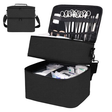 Pill Bottle Organizer Medicine Bag Medication Storage Organization Medicine Travel Carrying Case Home Health Aid Bag with Shoulder Strap