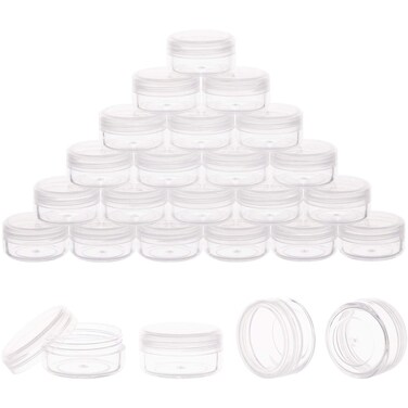 Tiny Cosmetic Containers, 3 Gram 50Pcs Sample Containers with Lids, BPA Free Clear Sample Jars for Makeup, Lotion, Eye Shadow, Powder, and Lip Balm