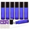 6Pcs 10ml Essential Oil Roller Bottles, with Stainless Steel Roller Balls, 10ml Blue Glass Roll on Bottles for Essential Oils, 1 Extra Roller Ball, 6 Labels, 1 Openers, 2 Droppers Included